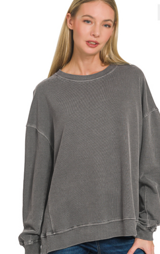 Black Pigment dye pullover