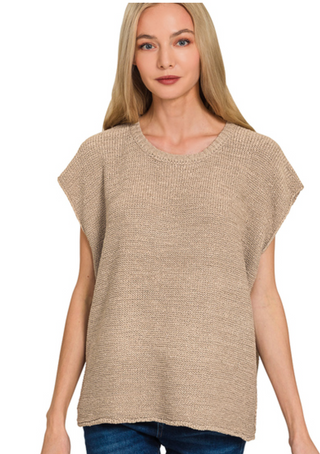 Mocha Oversized Sweater Vest