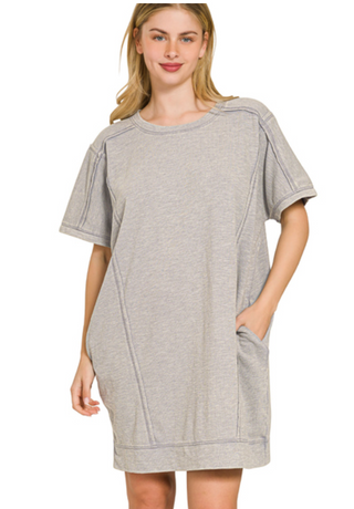 Sleet Slub Short Sleeve Pocket Dress
