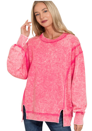 Pink Exposed Seam Sweatshirt