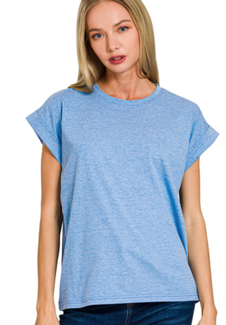 Ocean Blue Round Neck Tee