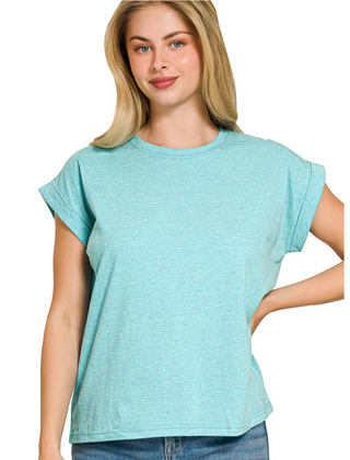 Teal Round Neck Tee