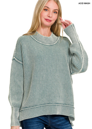 Ash Jade Side Slit Oversized Sweater