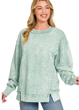 Green Halo Exposed Seam Sweatshirt