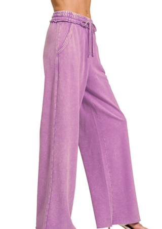 Violet Washed French Terry Sweatpants