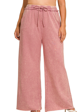 Light Rose Washed French Terry Sweatpants