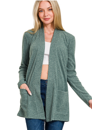 Jade Ribbed Cardigan