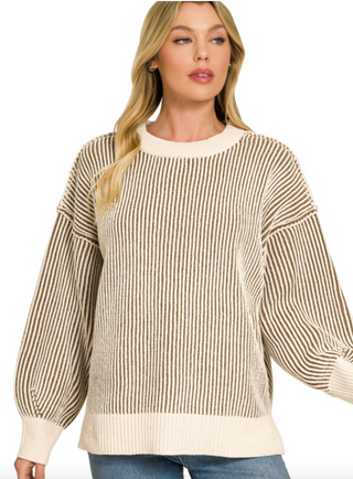 Mocha Two Tone Sweater