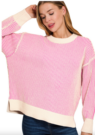 Pink Two Tone Sweater