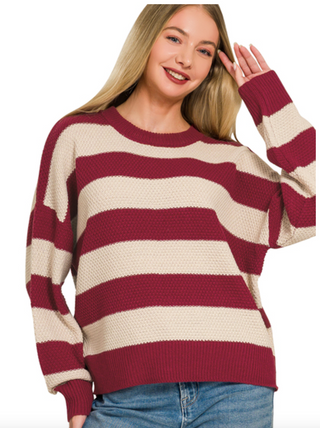 Cabernet Striped Sweater