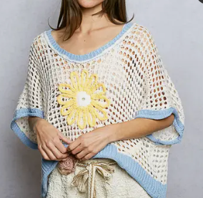 Ivory Crochet Flower Top