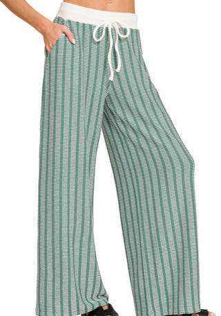 Jade Raised Rib Striped Pant
