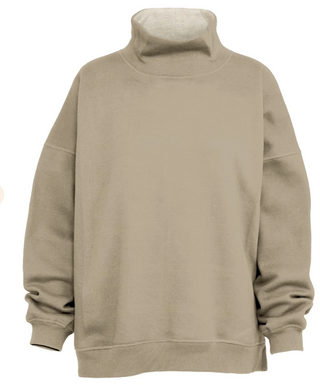 Sand Echo Mock Neck Fleece