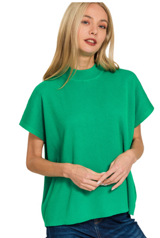 Green Mock Neck Sweater