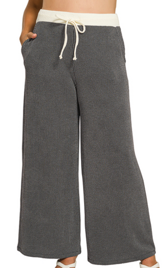 Charcoal Raised Rib Pant
