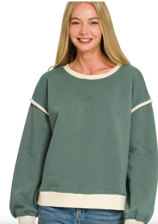 Jade Contrast Trim Sweatshirt