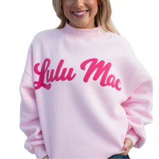 Lulu Mac Light Pink Sweatshirt/Bubblegum Script