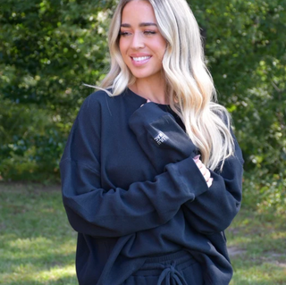 Lulu Mac WAFFLE LONGSLEEVE TOP-BLACK