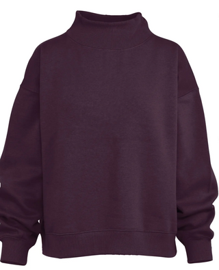 Plum Mock Neck Sweatshirt