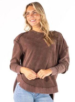 Cocoa Waffle Pullover