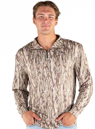 Mens Quarter Zip Performance Gray Camo