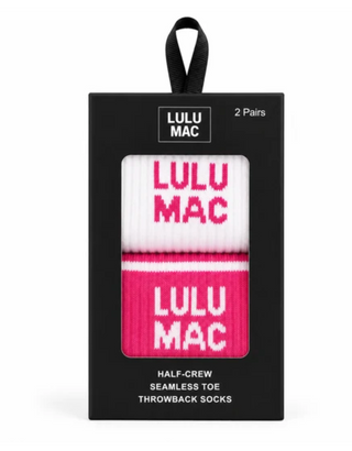Lulu Mac Socks 2 Pair Box- HOT PINK/HOT PINK