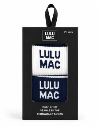 Lulu Mac Socks 2 Pair Box- NAVY/NAVY
