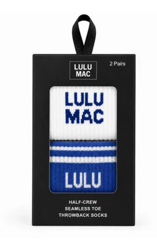 Lulu Mac Socks 2 Pair Box- ROYAL/ROYAL