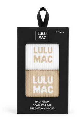 Lulu Mac Socks 2 Pair Box- BEIGE/BEIGE