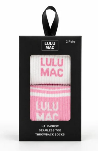 Lulu Mac Socks 2 Pair Box- LIGHT PINK/LIGHT PINK