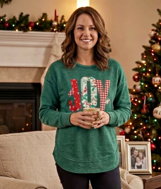 Christmas Joy Melange Poncho Fleece