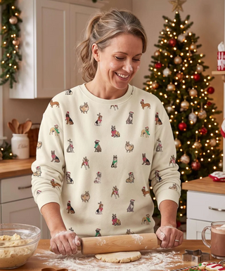 Holiday Dog Pattern Unisex Fleece
