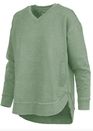 Sage Melange Poncho Fleece