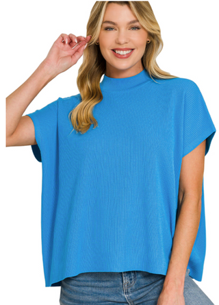 Sky Mock Neck Sweater