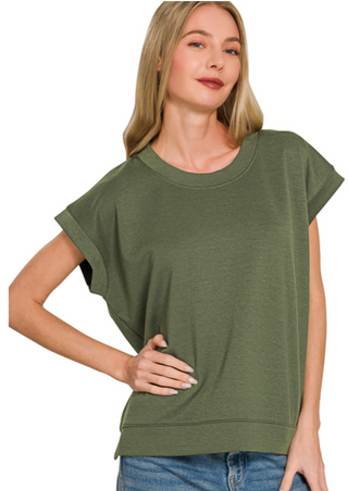 Olive Short Sleeve Pullover