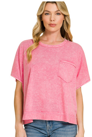 Pink Washed Oversized Top