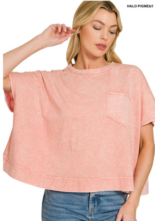 Rose Washed Oversized Top