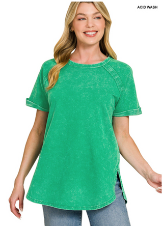 Green Acid Wash Top