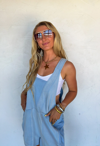 Blue Beach Please Romper