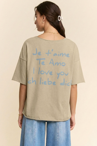 Love Printed Short Sleeve Top