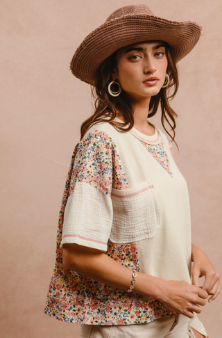 Thermal and Gauze with Floral Mix and Match Top