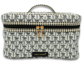 Black Bow Quilted Train Case
