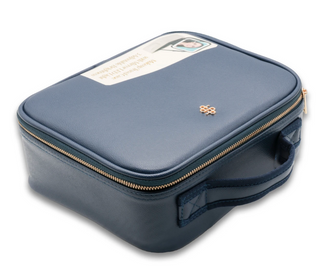 Navy Vegan Leather Travel Case - Lighted