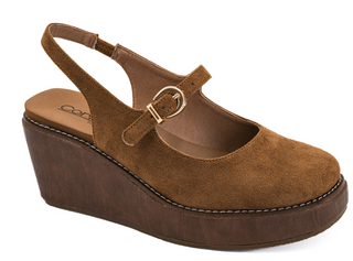 Pity Party Chestnut Faux Suede Wedge