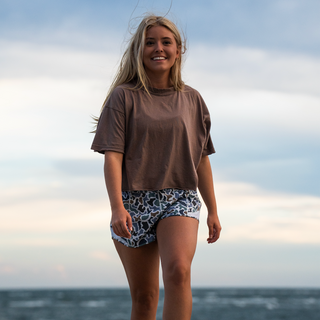Local Girl Boxy Crop T-Shirt Cocoa
