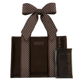 Case-Mate Espresso Polka Dot Bow Jelly Tote Bag