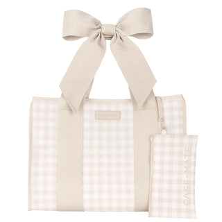 Case-Mate Latte Gingham Bow Jelly Tote Bag