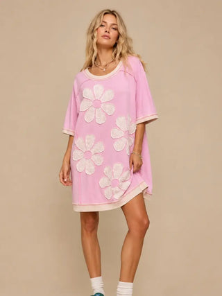Daisy Eyelet Sweatshirt Dress