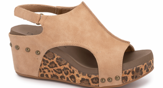 Carley Taupe Leopard Wedge